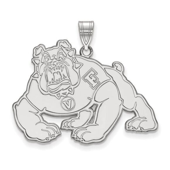 14k White Gold California State Fresno XL Pendant